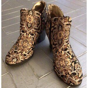 Style & Co. Women's Masrinaaf Ankle Boot Fabric Geometric Print Black Multi 6M